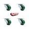 Service Caster 3.25 Inch Green Poly on Cast Iron Wheel Swivel Caster Set with Roller Bearings SCC-30CS3420-PUR-GB-4 - alternate 5